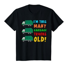 Kids I'm This Many Garbage Trucks Old 3 Year Old T-Shirt