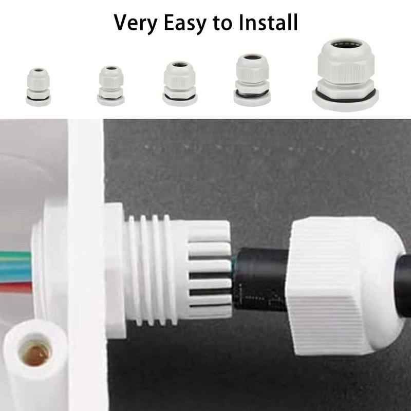 DODUOS 44-Piece Cable Gland Set IP68 Waterproof Closure Cable Screw