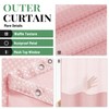 Dynamene 78 Inch Long Shower Curtain, Tall Waffle Fabric Shower