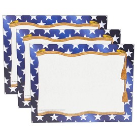 Hayes Publishing Stars Border Certificate, 8.5-inch x 11-inch, 50 Per Pack, 3 Packs (H-VA655-3)