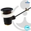 tecuro Eccentric Drain and Overflow Fitting Brass Matt Black for