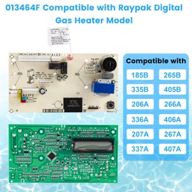 PC Board Control Compatible with Raypak Digital Gas Heater Replacement Part 013464F, for Models 185B, 206A, 207A, 265B, 266A, 267A, 335B, 336A, 337A, 405B, 406A, 407A