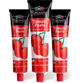 Tuscanini Premium Double Concentrated Tomato Paste Tube, 7.5oz (3 Pack) Made with Premium Italian Tomatoes