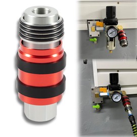 CTcar 5-in-1 Universal Safety Air Coupling | 1/4" MNPT Quick Coupling for Automotive (T), Industrial (M), European/High Flow (V), ARO (A) and Lincoln (L) Connectors | 200 PSI (13.8 bar)