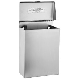 Hospeco ND-1E Stainless Steel Feminine Hygiene Receptacle 11.6" x 8.3" x 4.5"