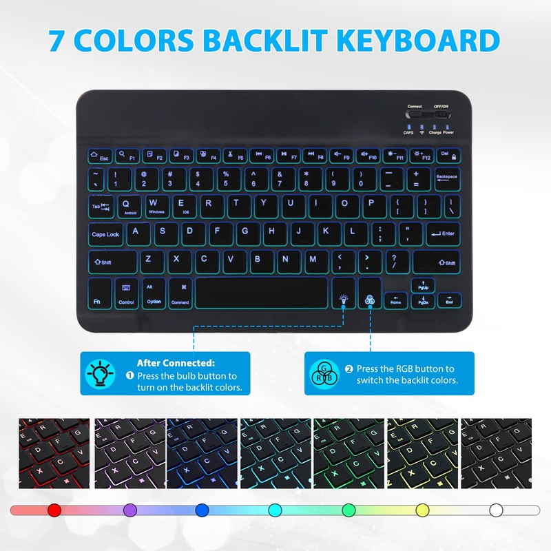 FunYaung Backlit Keyboard Case for Fire HD 10/10 Plus Tablet