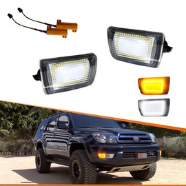 ADIIL Clear Switchback LED Front Bumper Turn Signal Light Fog Lamp For 2003-2005 Toyota 4Runner，（2PCS） Turn Signal Lamp DRL, Clear Lens Switchback(Amber & White)Lights