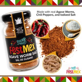 Sal de Gusano para Mezcal – Agave Worm Salt 60g (2.11 oz), Traditional Mexican Sal de Gusano de Maguey from Oaxaca, Tequila & Mezcal Worm Salt
