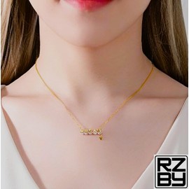 Dream Crystal Zirconia Necklace, 14k Yellow Gold/Sterling Silver, Velvet Gift Box included