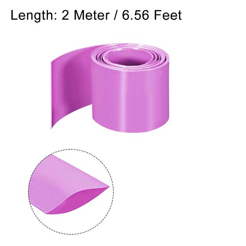 uxcell PVC Heat Shrink Tube 43mm Flat Width Wrap for