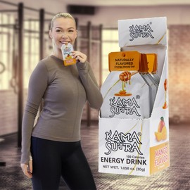 KAMA SUTRA ENERGY DRINK Gel for Daily Fitness Natural Energy Boost Ready to Consume Sugar Free (Pack of 12) Mango Flavored Natural Honey Gel