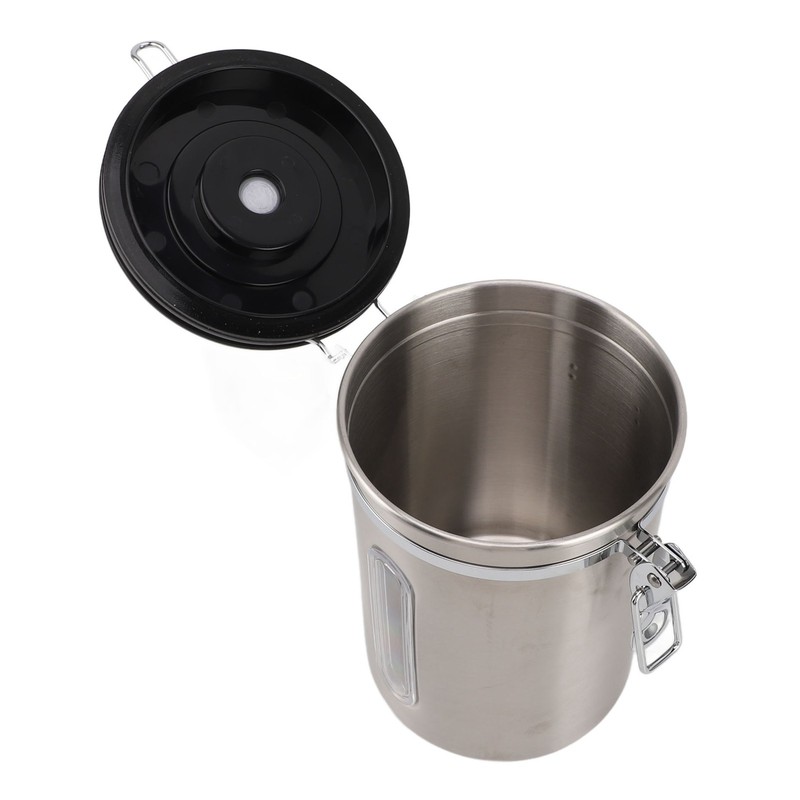 Coffee Canister 1800ml 304 Stainless Steel Window Design One Way