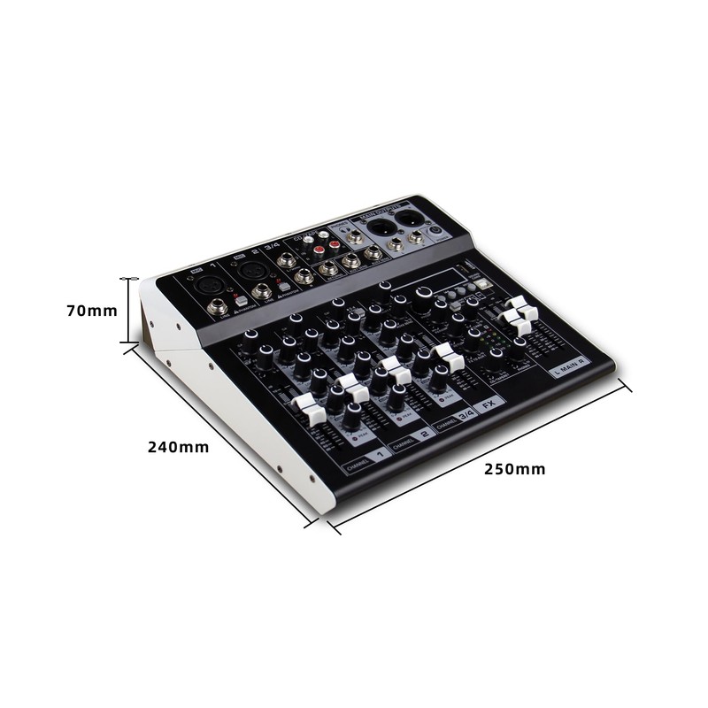 Professional Audio Mixer with DSP Effects, 48V Phantom Power, 99