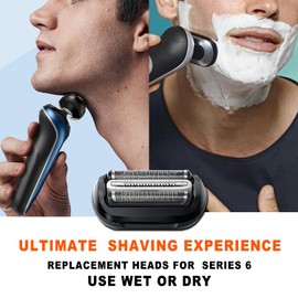 64B Series 6 Braun Electric Shaver Replacement Head Compatible with New Generation Series 6 Shavers 6120s, 6140cs, 6172cc, and 6175cc