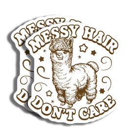 Funny Llama Sticker - Messy Hair Don't Care - Cute Animal Decal - Laptop or Water Bottle Sticker - Unique Gift for Llama Lovers - Durable Decorative Design for Home o - AAS0798