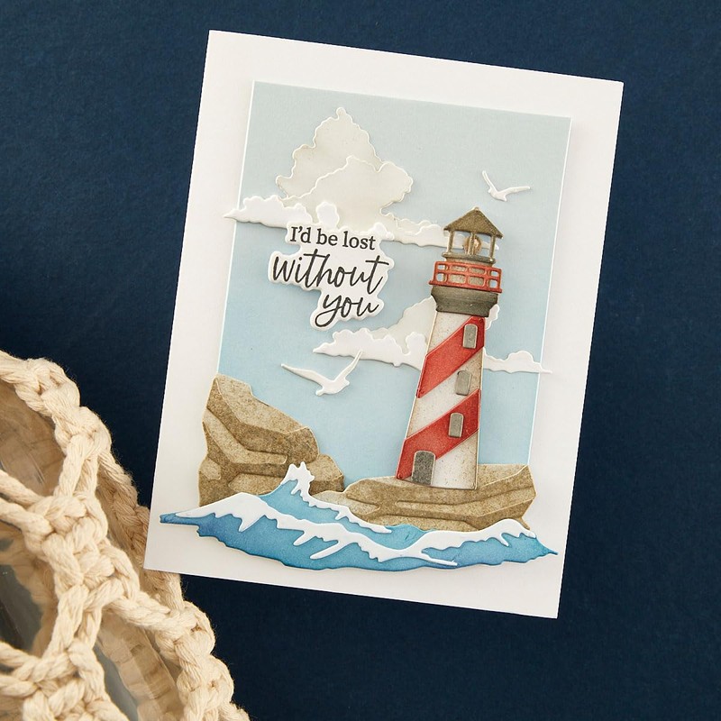 Spellbinders STN-088 Uncharted Waters Stencil from The Fair Winds Collection