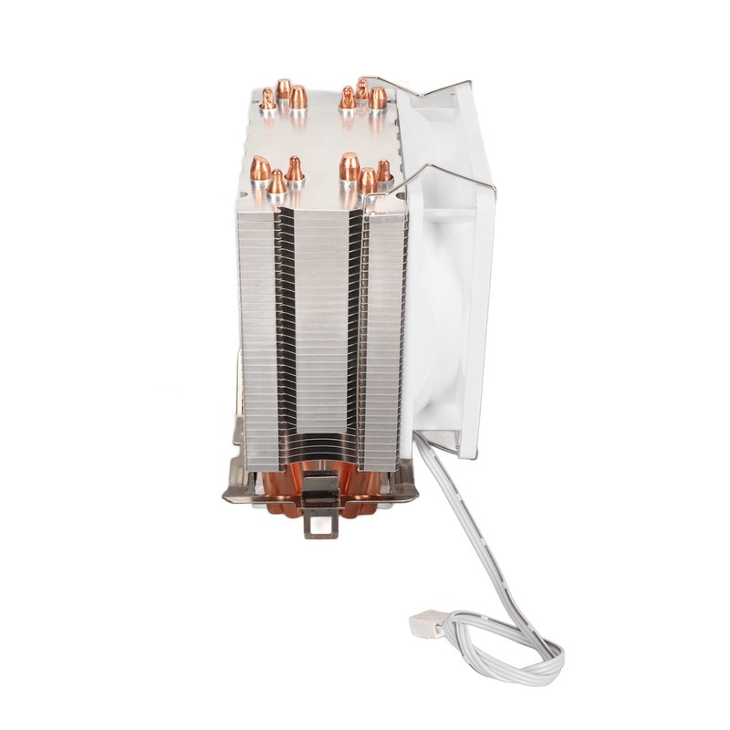 CPU Cooling Fan Professional Efficient 6 Tubes 3 Wires White