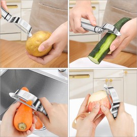 Conisy Vegetable Peelers for Kitchen, Durable Ultra Sharp Stainless Steel Fruit Veggie Potato Carrot Cucumber Pealer (I-Shaped)