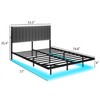 ARFARLY Floating Double Bed Frame with LED Lights and Charging