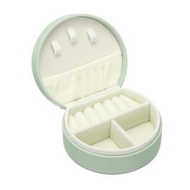 uxcell Jewelry Box, Travel Jewelry Case Leather Jewelry Organizer for Women Rings Earrings Necklaces Bracelets, Green