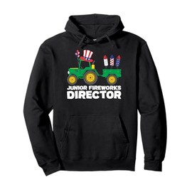 4th Of July Fireworks Tractor Farm Boys Patriotic Farmer Pullover Hoodie
