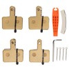 4 Pair Bike Brake Pads with Installation Tools Metal Reliable