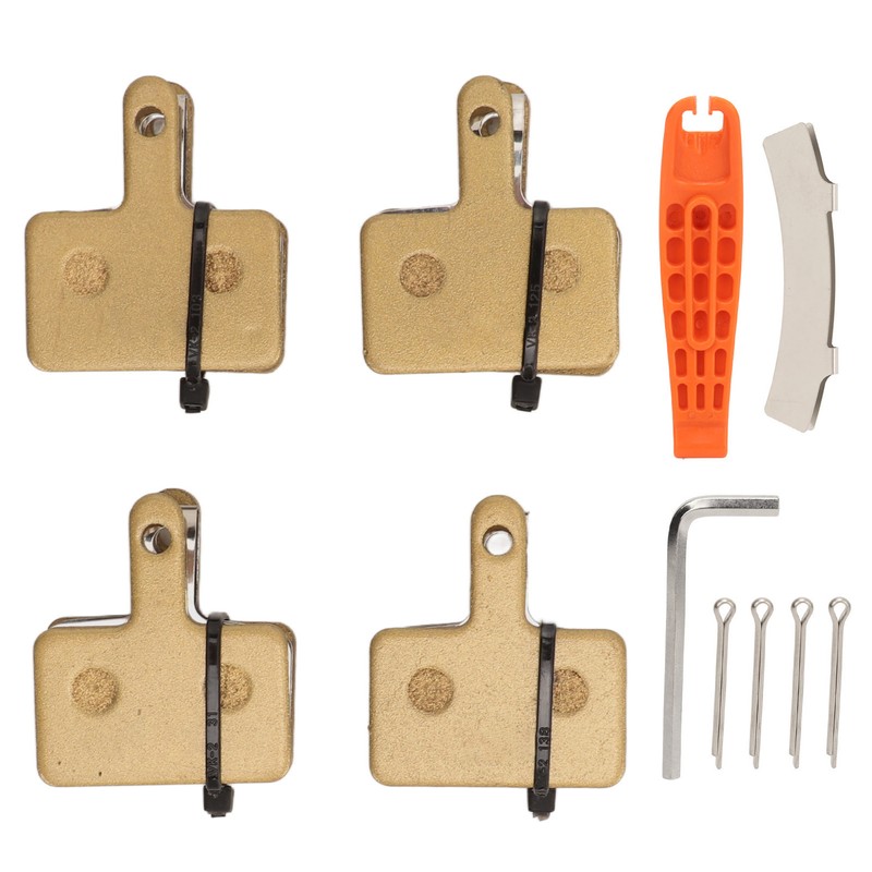 4 Pair Bike Brake Pads with Installation Tools Metal Reliable