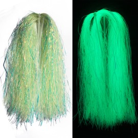 Tigofly 4 Packs/lot 0.7mm Width Luminous Glow in The Dark Shimmer Flashabou Tinsel Pike Bass Streamers Fly Tying Materials