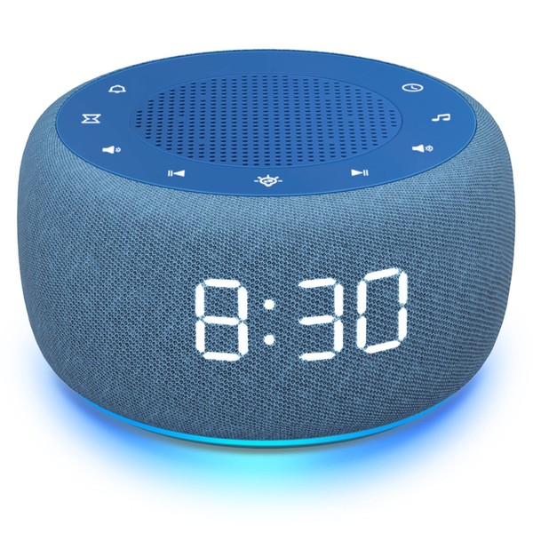 Buffbee Sound Machine & Alarm Clock 2-in-1, 0-100% Clock Face