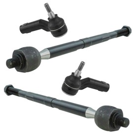 TRQ Front Inner and Outer Tie Rod Set 4 Piece Compatible with 2012-2018 Ford Focus 13-18 C-Max 13-19 Escape 14-19 Transit Connect