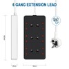 EXTRASTAR 6 Way Extension Lead in Black and White, 2M