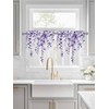 Brilaentre Purple Eucalyptus Leaves Half Window Curtains 24 Inches Long,