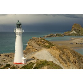 24"x36" Gallery Poster, Castlepoint Lighthouse from the north, with the lagoon and Castle Hill visible to the south