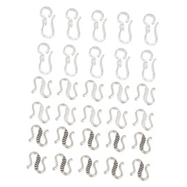 SEWACC 80pcs Silver Plated S-Hook Clasps for Jewelry Making Bracelet Buckle Clasp Accessories Elegant Connectors for Necklaces and Bracelets Assorted Styles