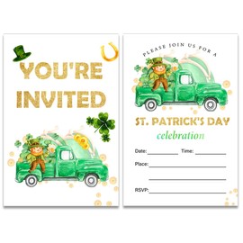 St. Patrick's Day Party Invitations with Envelopes Set of 20 St. Patrick's Day Invites Fill in Blank