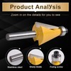 KATUR 15 Degree Chamfer and Bevel Edging Router Bit, Carbide