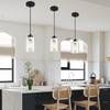 CAFULAM Modern Black Farmhouse Pendant Light with Glass Shade,Industrial Pendant