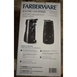 Farberware One-Touch Electric Can Opener w/knife Sharpener & Cord Storage Black