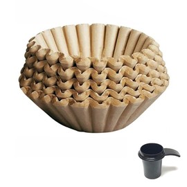 GoldTone Unbleached Paper Coffee Basket Filters 100 Pack | Brown 8-12 Cup Paper Coffee Filters + 1 OZ Coffee Scoop