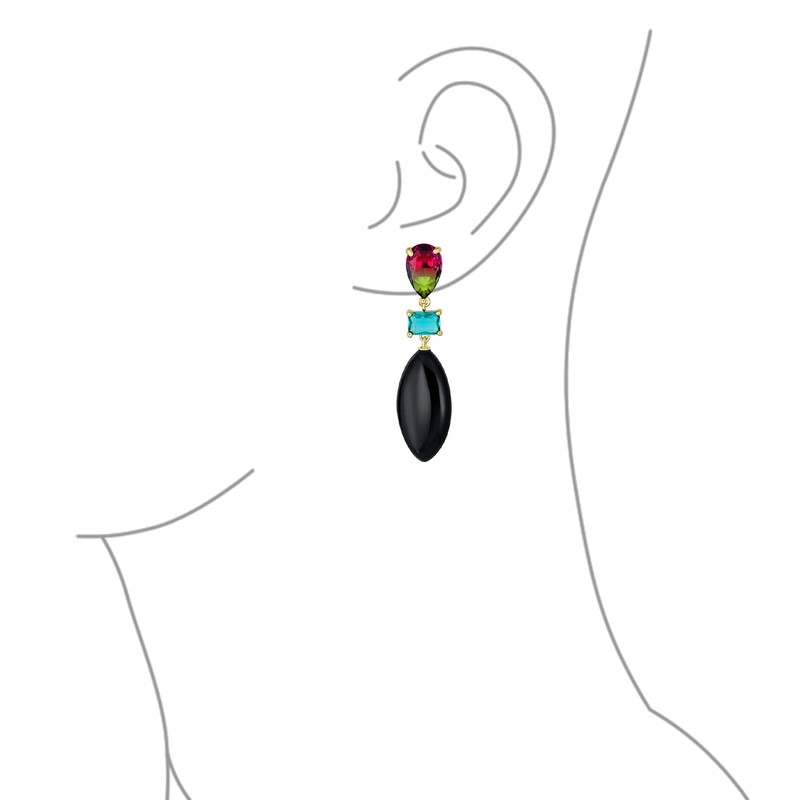Unique Geometric Linear Black Pink Green Turquoise Rhombus Teardrop Rectangle