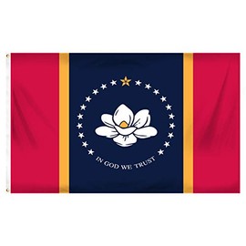 Super Tough SNMS46SKP_20 New Mississippi Flag 4 x 6 feet Super Knit Polyester, Red, Gold, Blue, White
