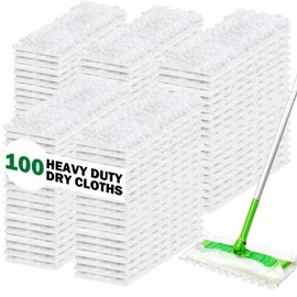 SoliFairy Heavy Duty Dry Sweeping Cloth Refills for Swiffer Sweeper Mop, Sweeper Pet Dry Pad Refills to Clean Dust, Pet Hair, Dirt, Floor Duster Refills, 100 Count