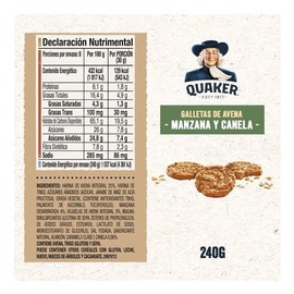 Galletas De Avena Quaker Manzana Y Canela 240g