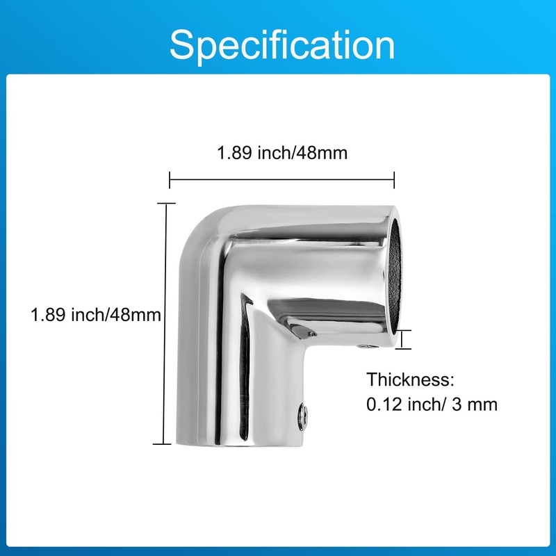 ODYSUNRAL Heavy Duty Boat Handrail Fitting, 2-Way 90 Degree Elbow