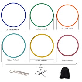 FarwenC 12Pcs Dog Flying Ring Toys, Outdoor Training Flying Dog Disc, Durable Safety Chew Beach Pet Interactive Toys, Lightweight Fitness Flying Discs in 6 Size for Small Medium Large Dogs