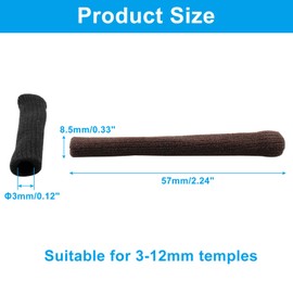 Dijedev 2Pairs Ear Pads for Glasses, Ear Cushions for Glasses, Eyeglasses Temple Tips Sleeve Protectors, Eyeglass Socks, Eyeglass Ears Behind Guards Ends Arm Covers (Black & Brown)