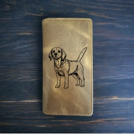Unbranded Beagle Rodeo Wallet Cowboy Western Buffalo Leather Premium Dog Animal Pet NEW