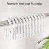 AmazerBath Shower Curtain Hooks White Metal Shower Curtain Rings Rust