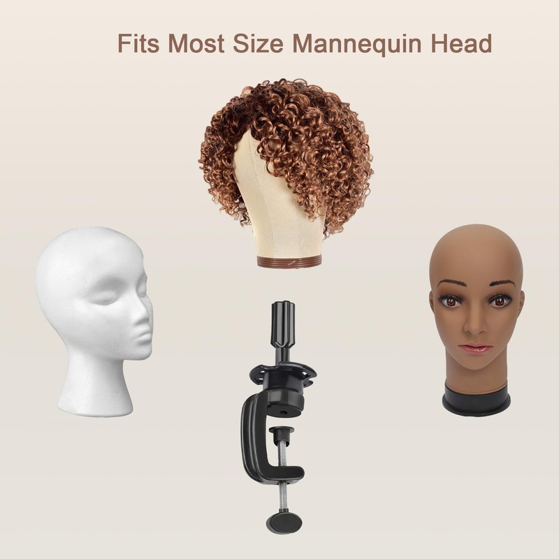 Wig Stand Mannequin Head Holder 1 Pack Black Cosmetology Manikin
