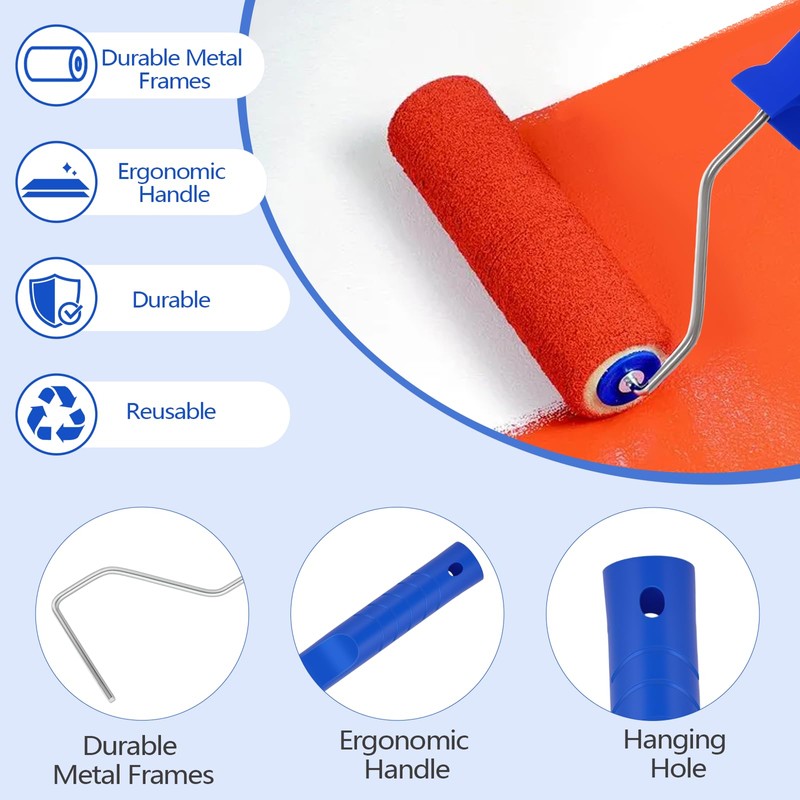 18 Inch Paint Roller Kit, 14 Pack Paint Roller Set